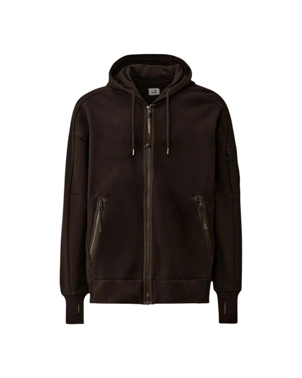 C P Company Black Zip-Throughs for men