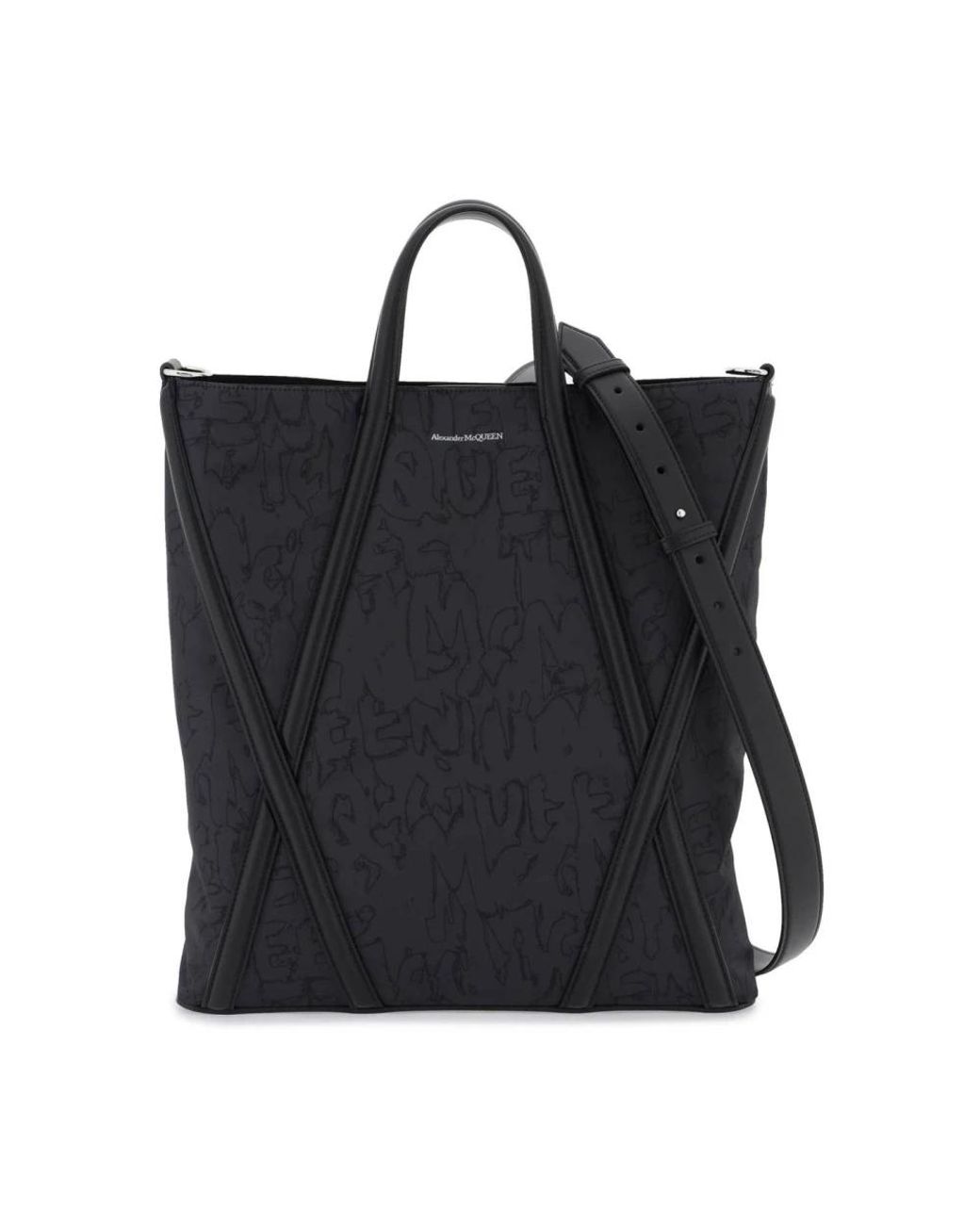 McQueen Black Shopping Bags for men