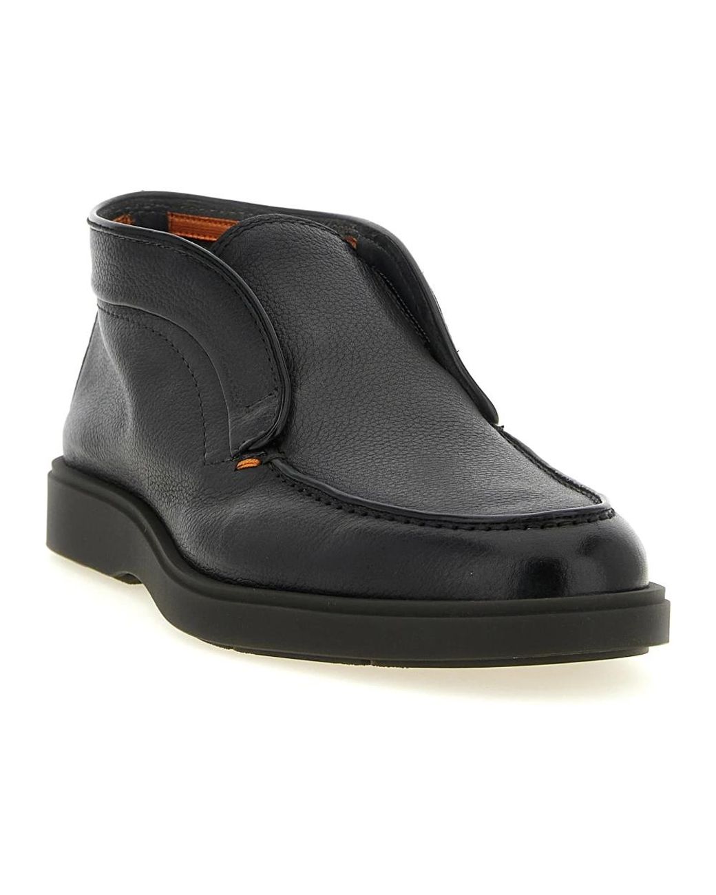 Santoni Black Ankle Boots for men