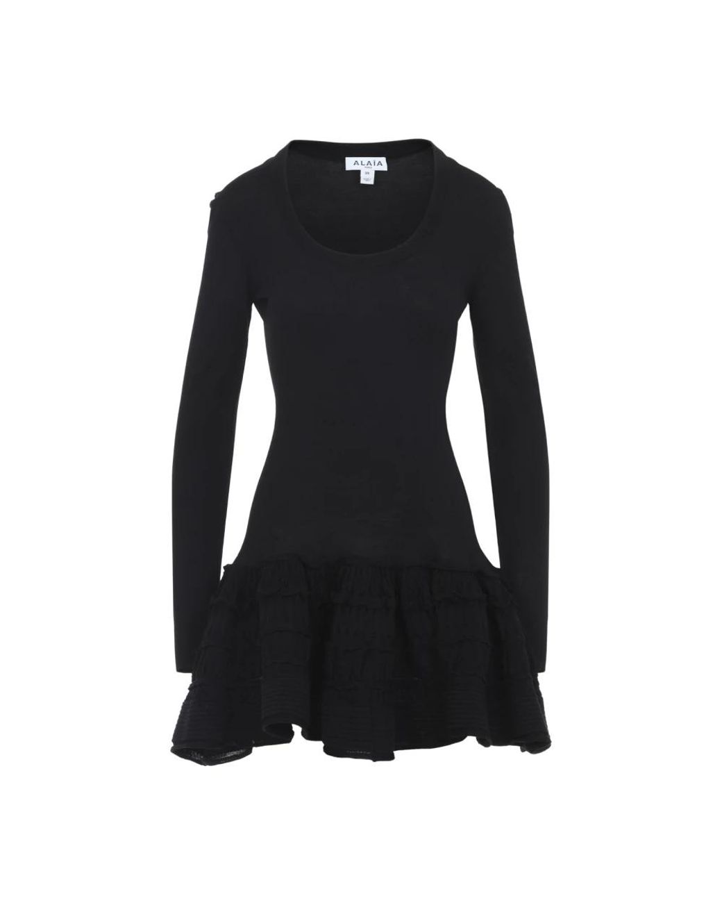 Alaïa Kleedjes ,Zwart ,Ruffle Dress in het Black
