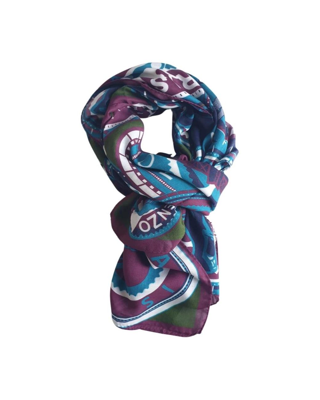 KENZO Blue Mehrfarbiger Pashmina-Schal