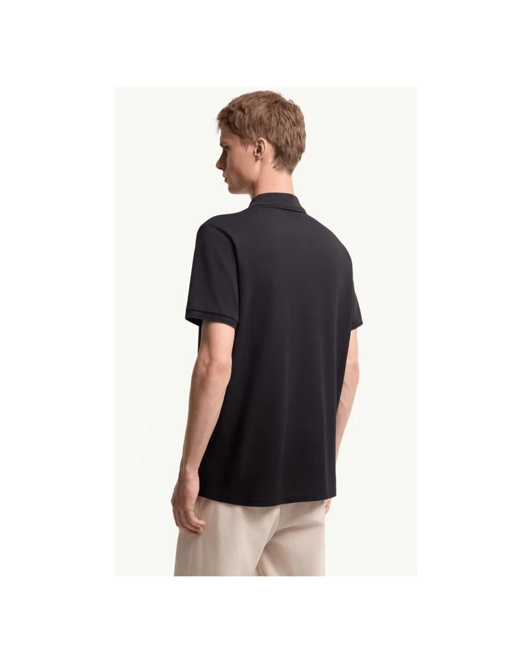 Moncler Polohemd Aus Baumwoll-Piqué Mit Dreifarbigem Logo in Black für Herren