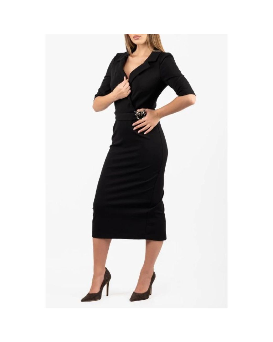 Pinko Black Wrap Dresses