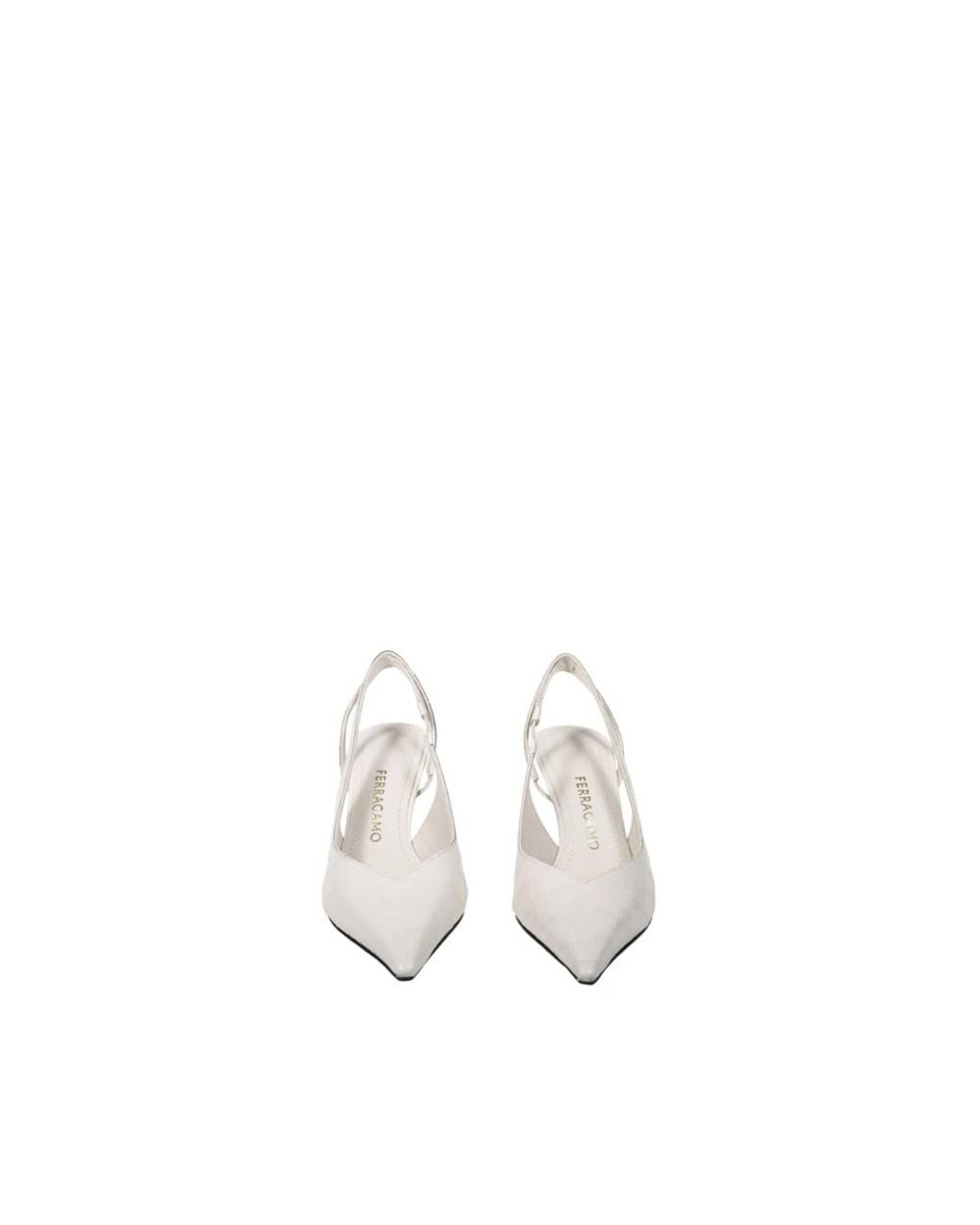 Ferragamo White Dafne 70 Pump
