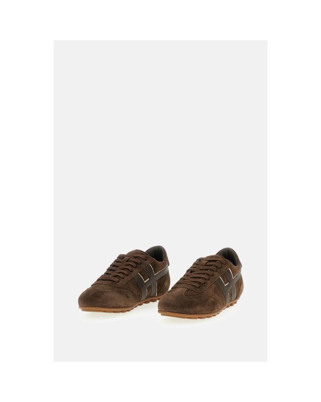 Hogan Brown Runner H693 Suede Leather Sneakers