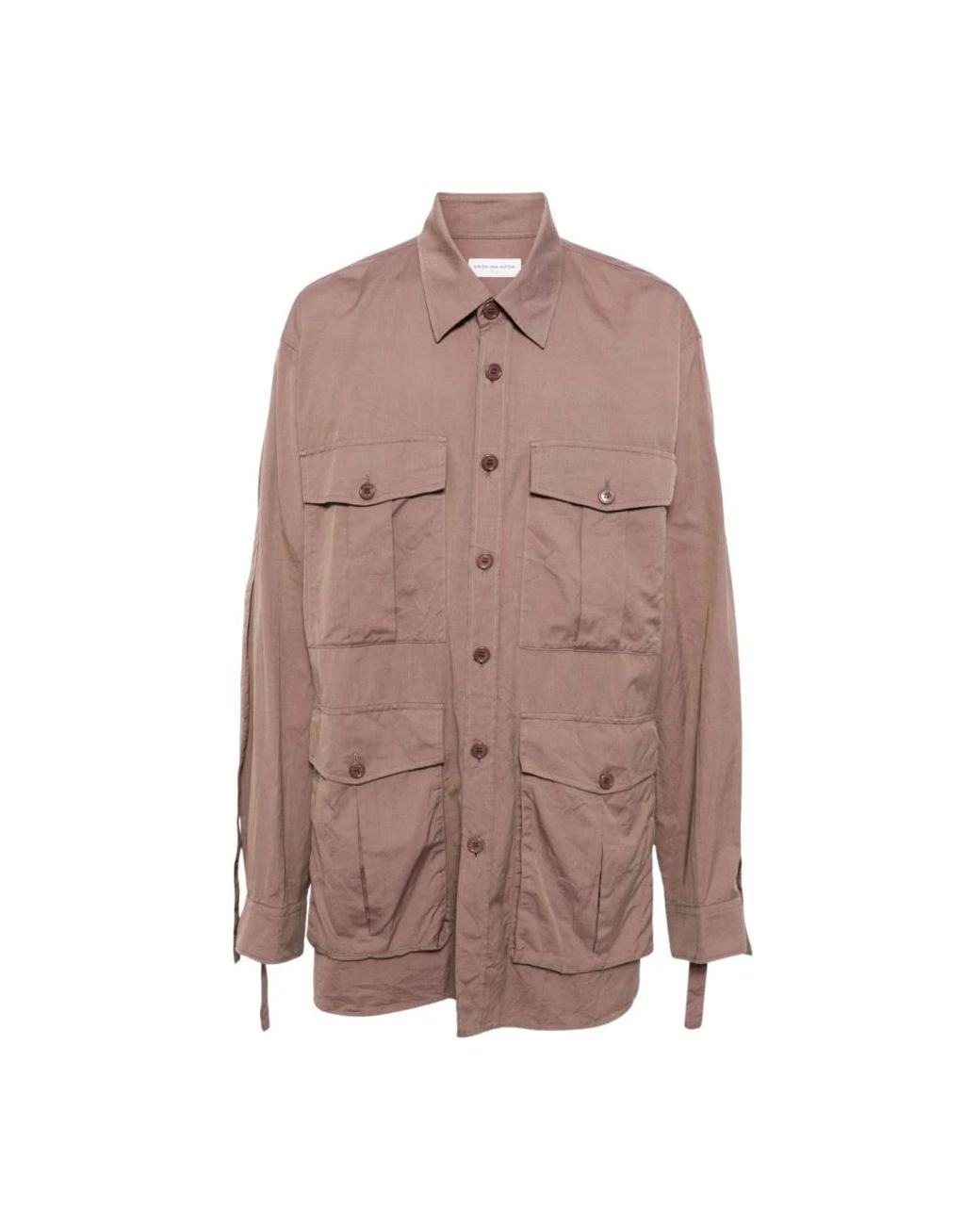 Dries Van Noten Overhemden ,Bruin ,Katoen Stijlvol Calbar Overhemd in het Brown