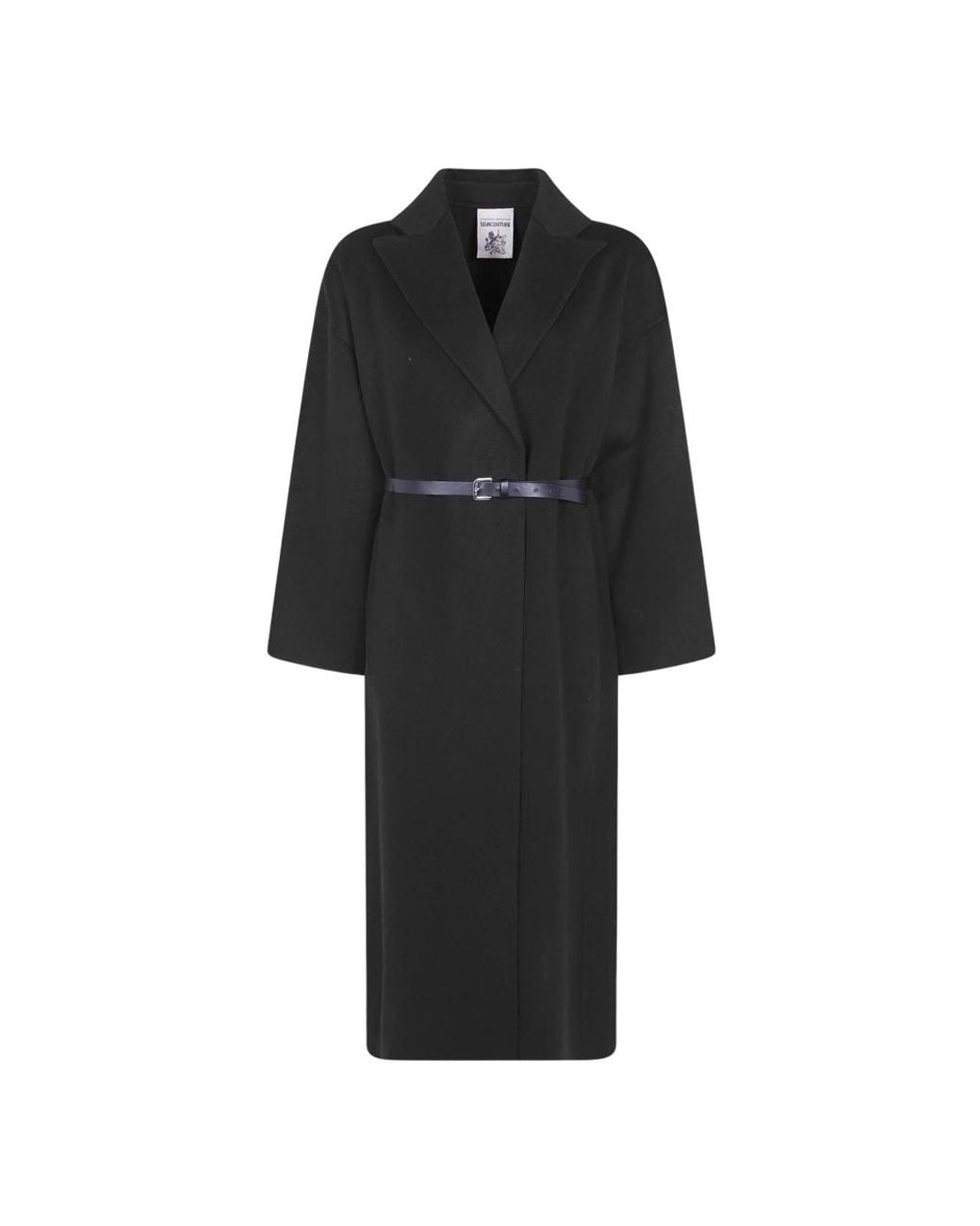 Semicouture Black Belted Coats