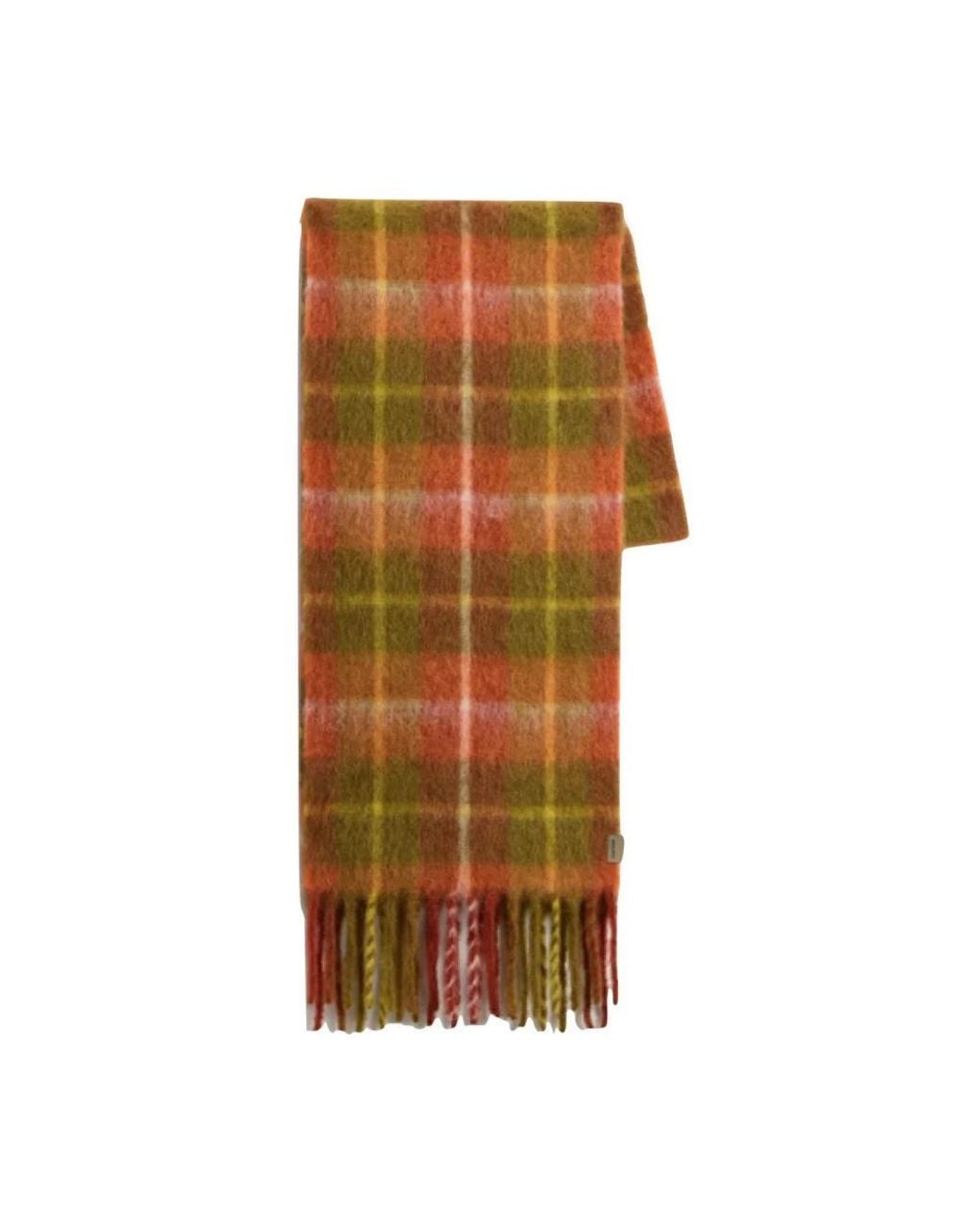 Woolrich Accessoires ,Veelkleurig ,Wol Geruite Mohair Wollen Sjaal in het Brown