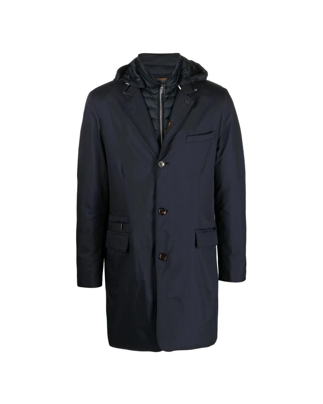 Moorer Blue Single-Breasted Coats for men
