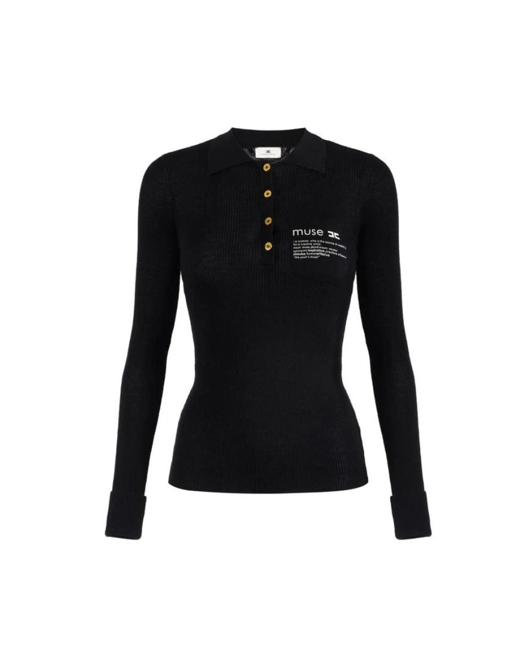 Elisabetta Franchi Black Round-Neck Knitwear
