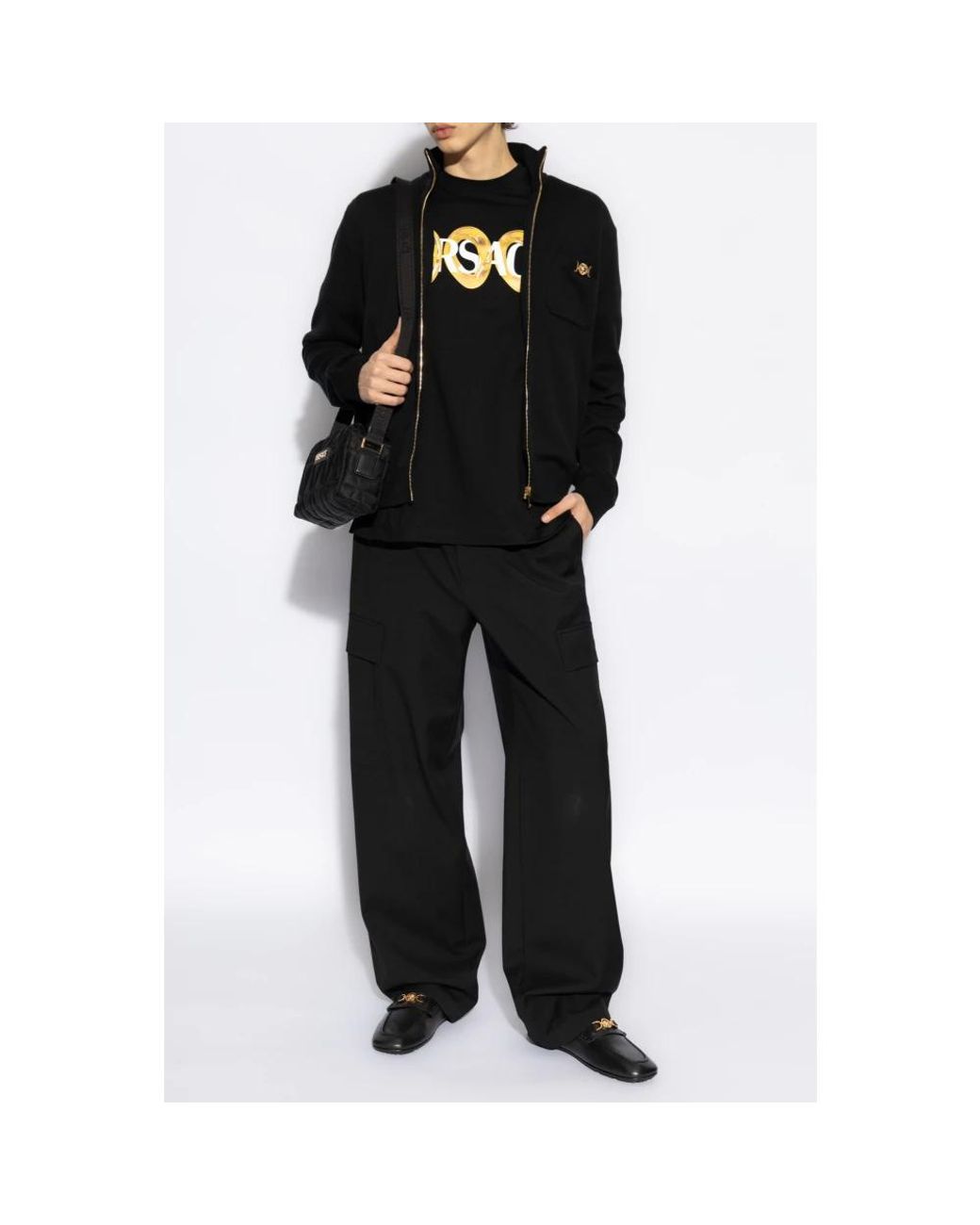 Versace Truien & Vesten ,Zwart ,Katoen Vest Met Zakken in het Black voor heren