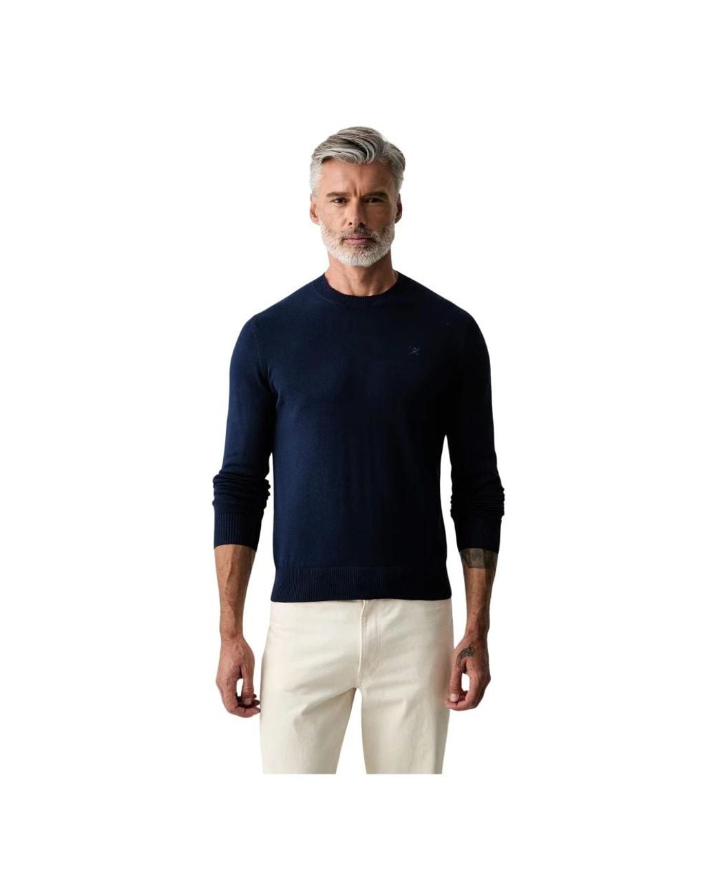 Round-Neck Knitwear Hackett de hombre de color Blue