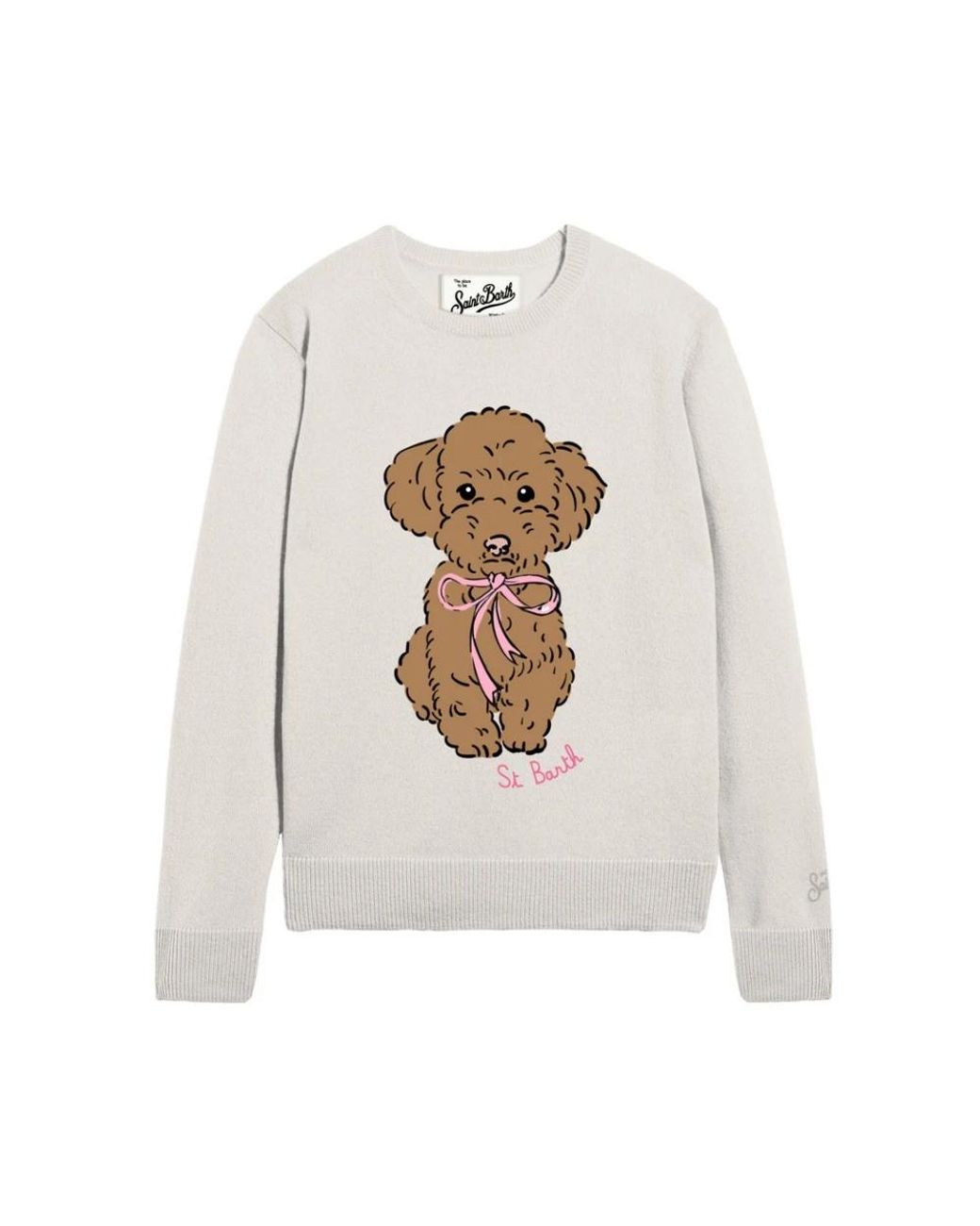 Mc2 Saint Barth White Round-Neck Knitwear