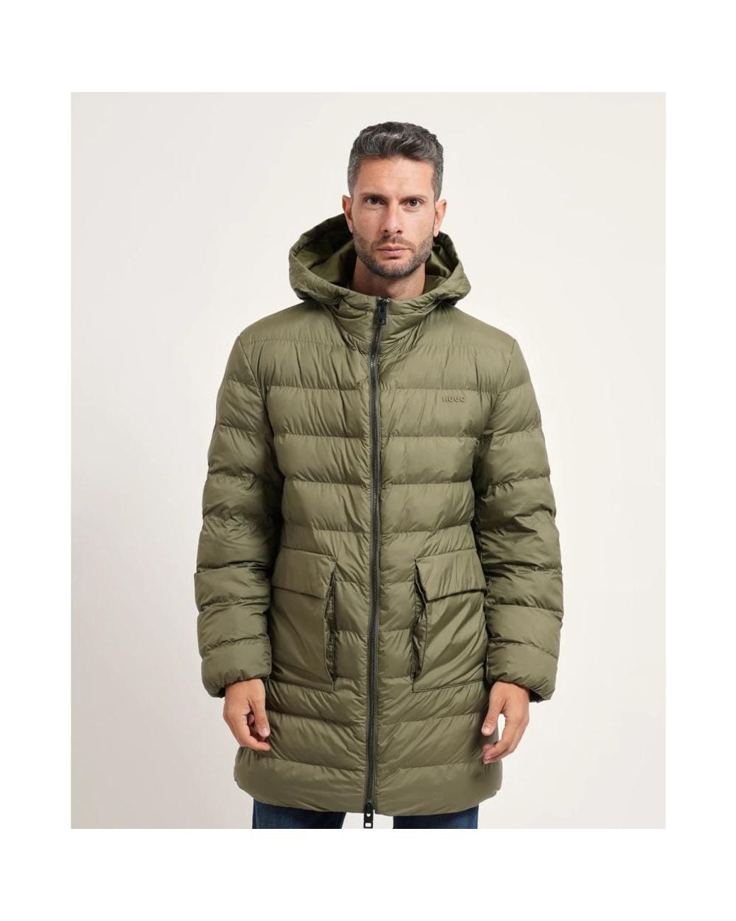 HUGO Green Down Coats for men