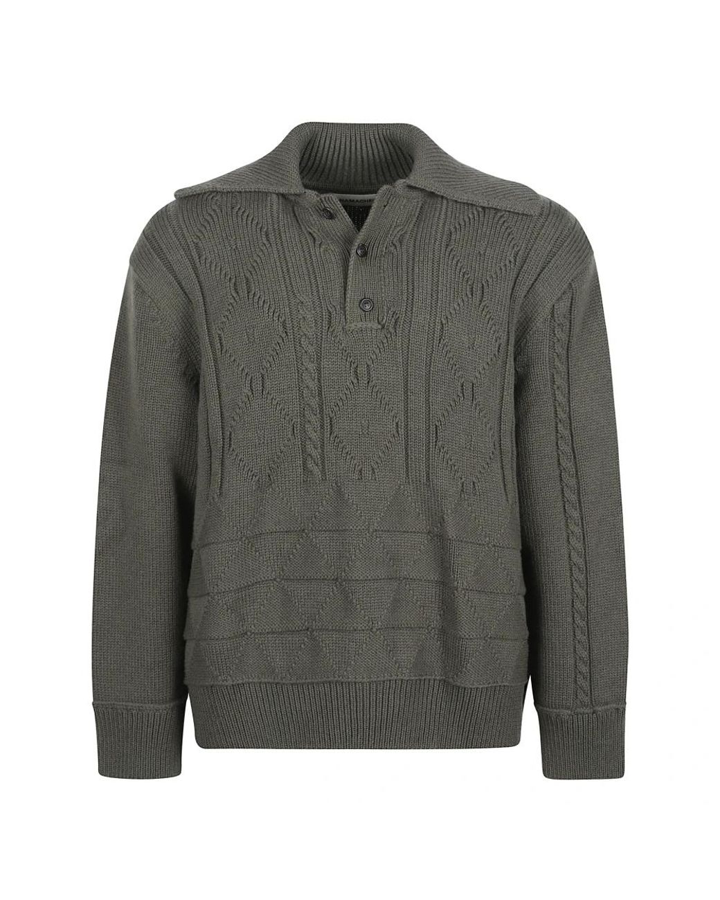 NAMACHEKO Gray V-Neck Knitwear for men