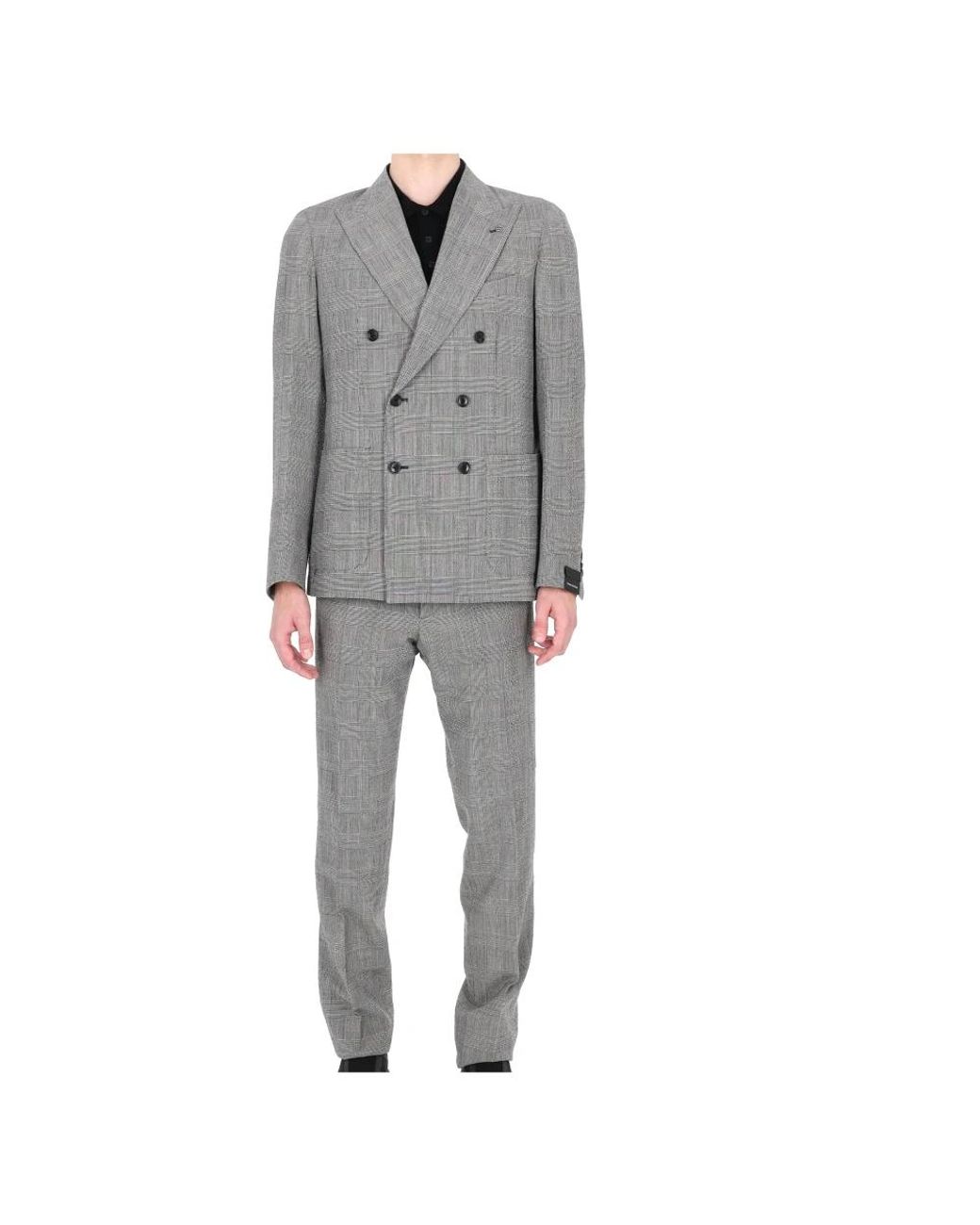 Tagliatore Gray Double Breasted Suits for men