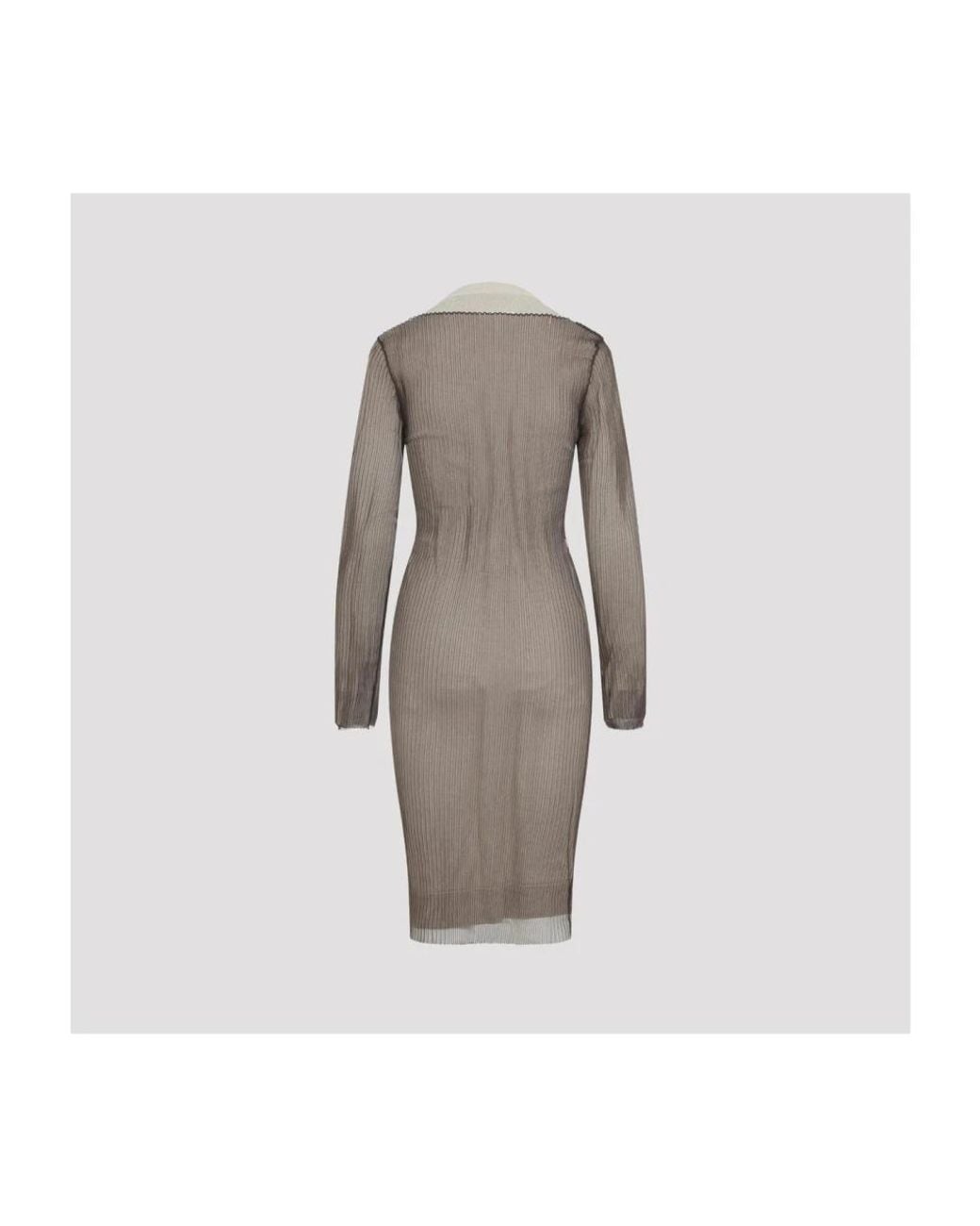 MM6 by Maison Margiela Gray Knitted Dresses