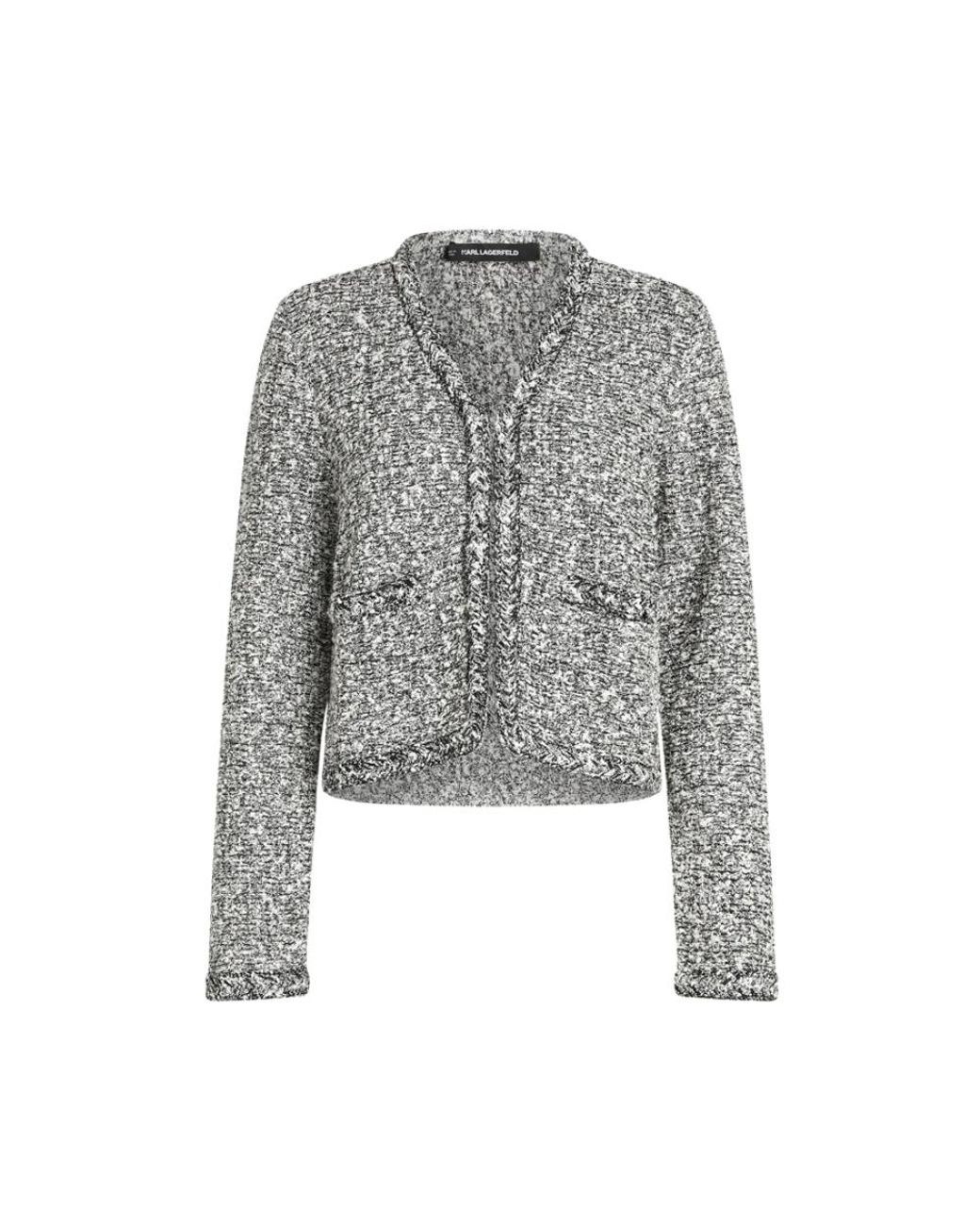 Karl Lagerfeld Gray Tweed Jackets