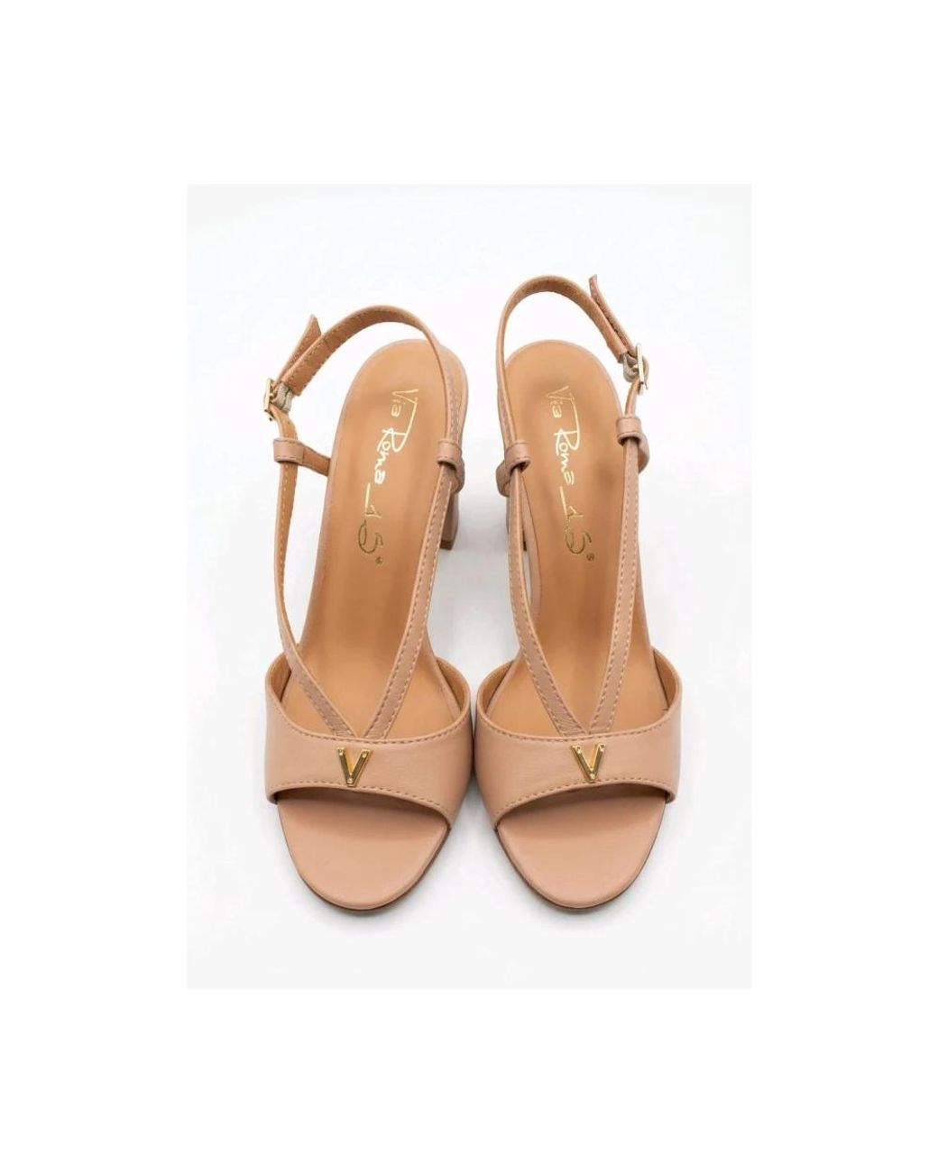 Via Roma 15 Natural High Heel Sandals