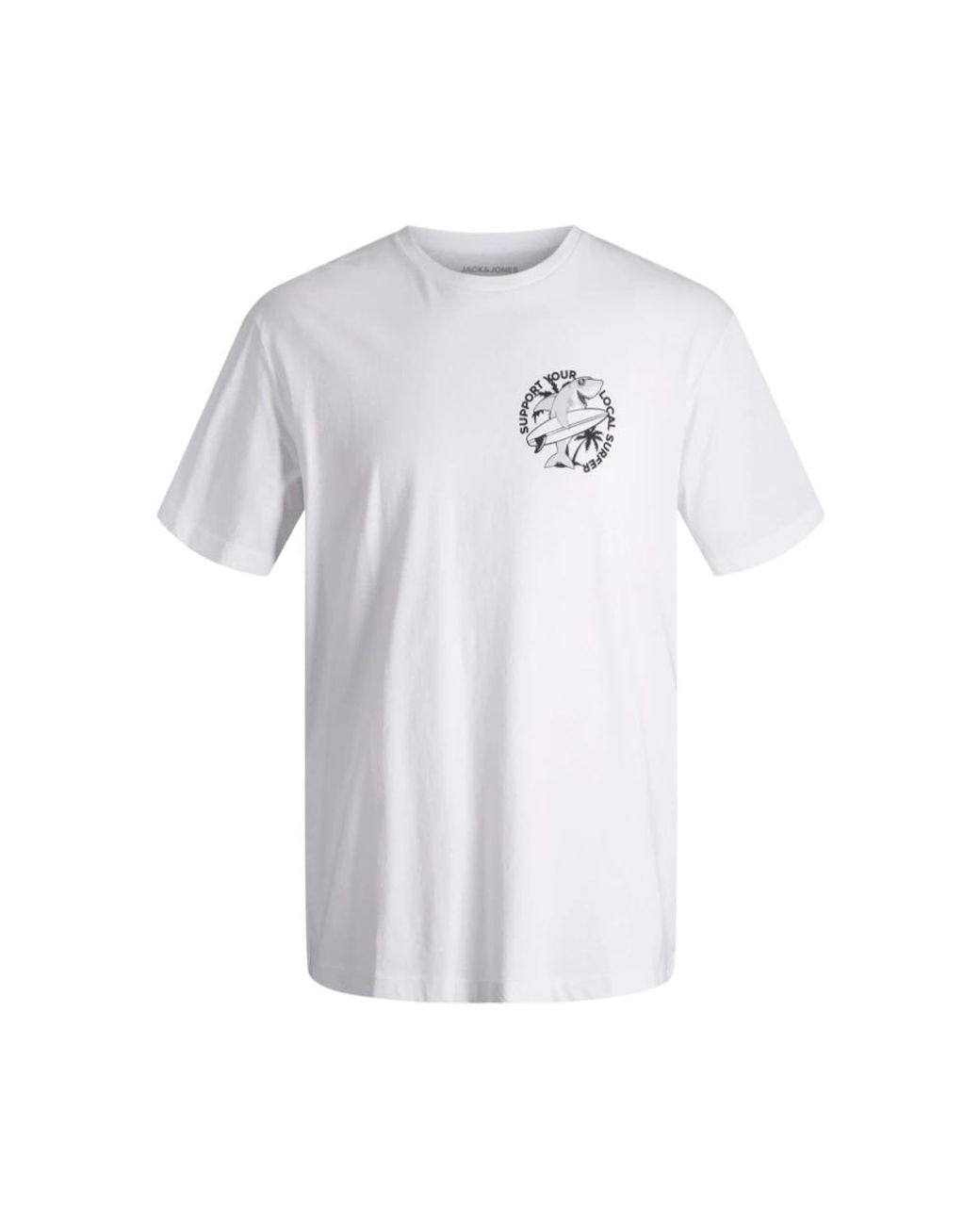 Jack & Jones Tops ,Wit ,Katoen Wit T-Shirt Met Korte Mouwen Model 12200455 in het White voor heren