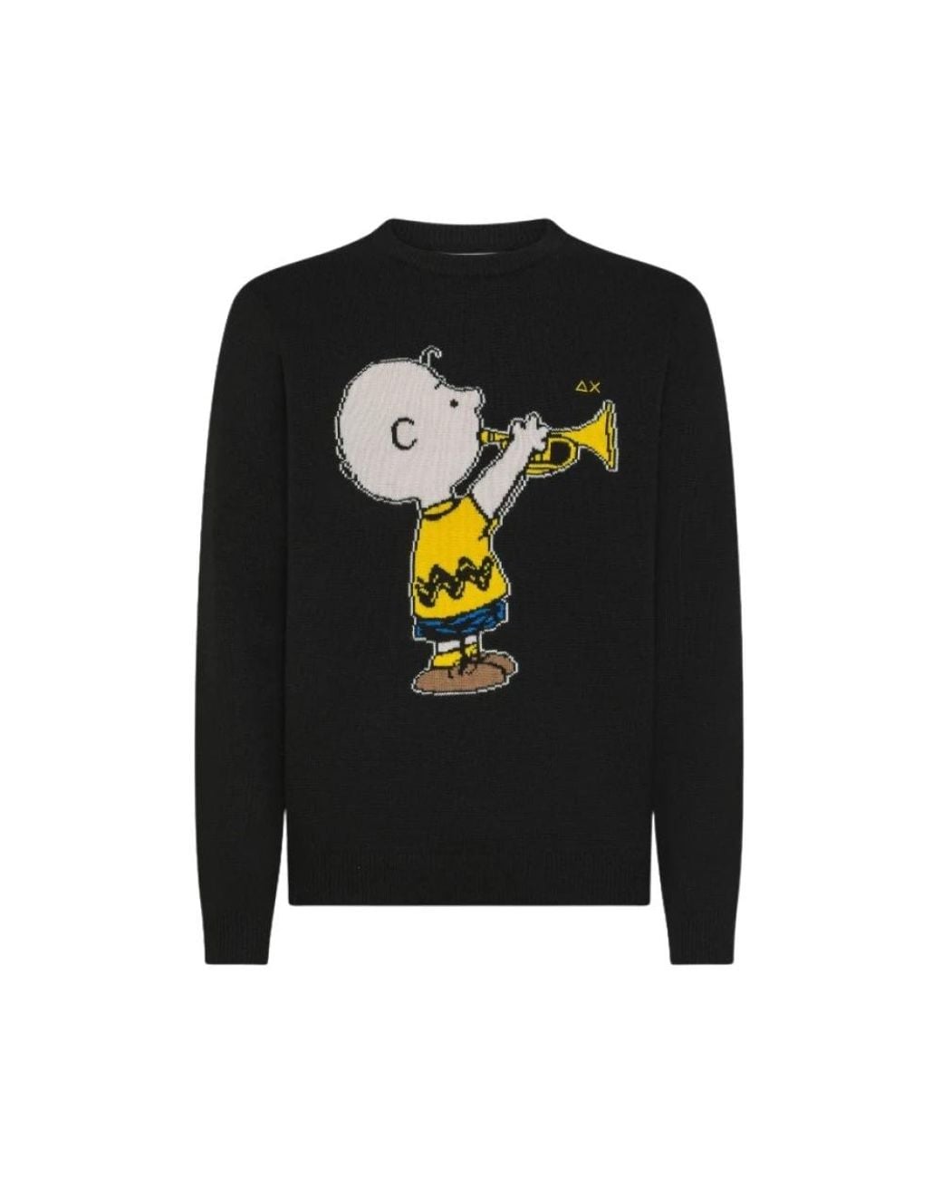 Sun 68 Black Round-Neck Knitwear for men