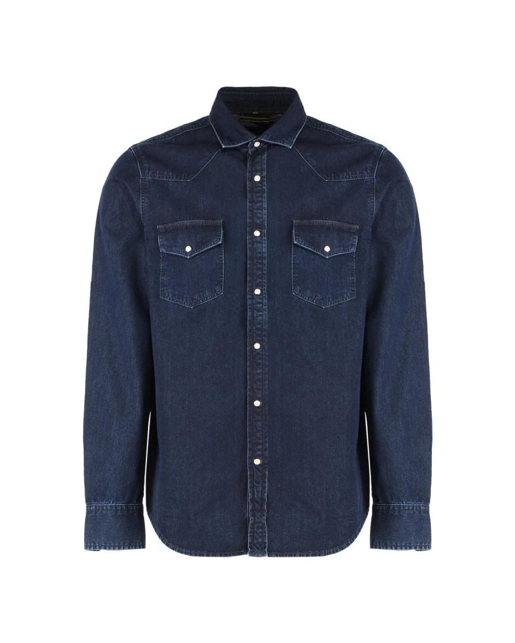 Moorer Overhemden ,Blauw ,Denim Denim Shirt Met Twee Zakken in het Blue voor heren