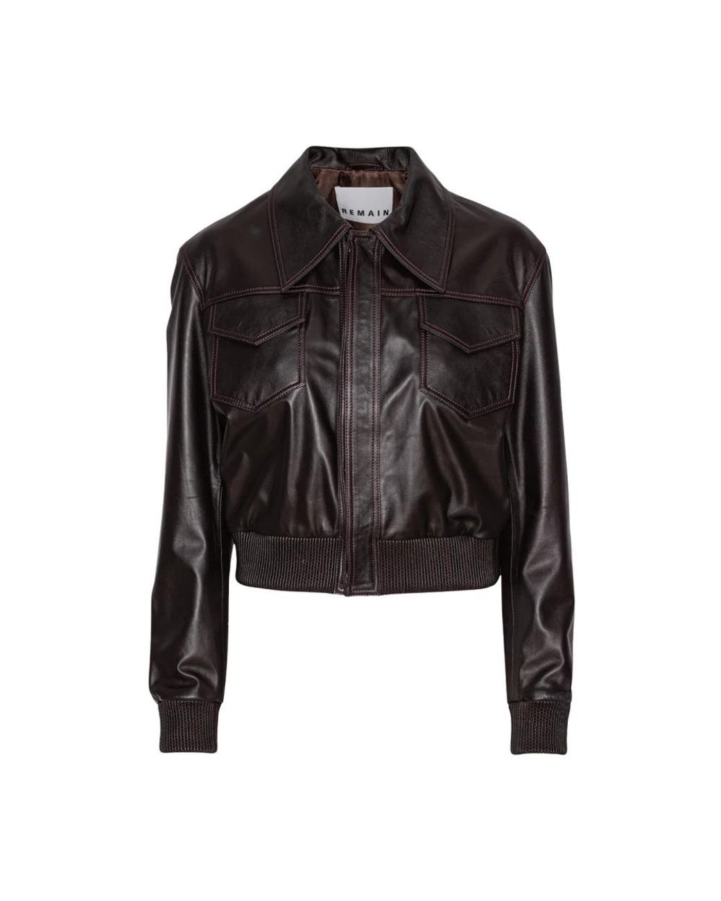 REMAIN Birger Christensen Black Leather Jackets