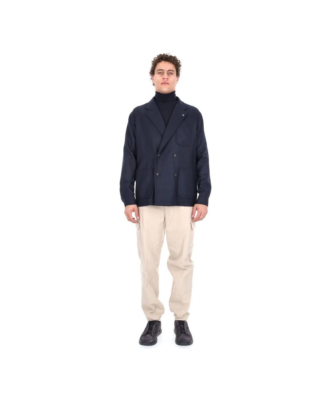 Tagliatore Braun Double-Breasted Jacket in het Blue voor heren