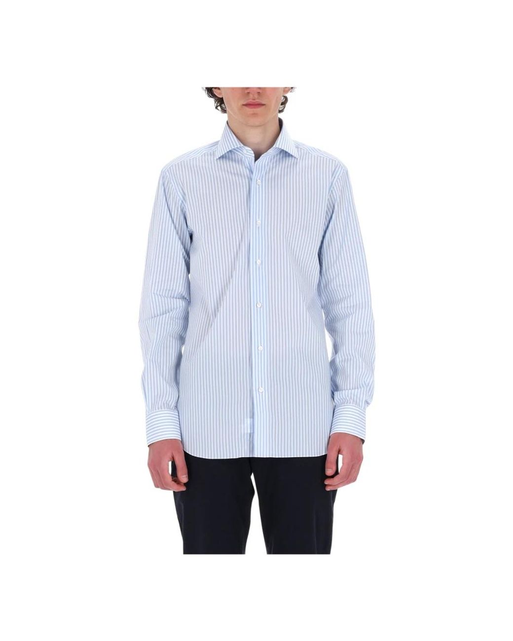 Barba Napoli Blue Casual Shirts for men