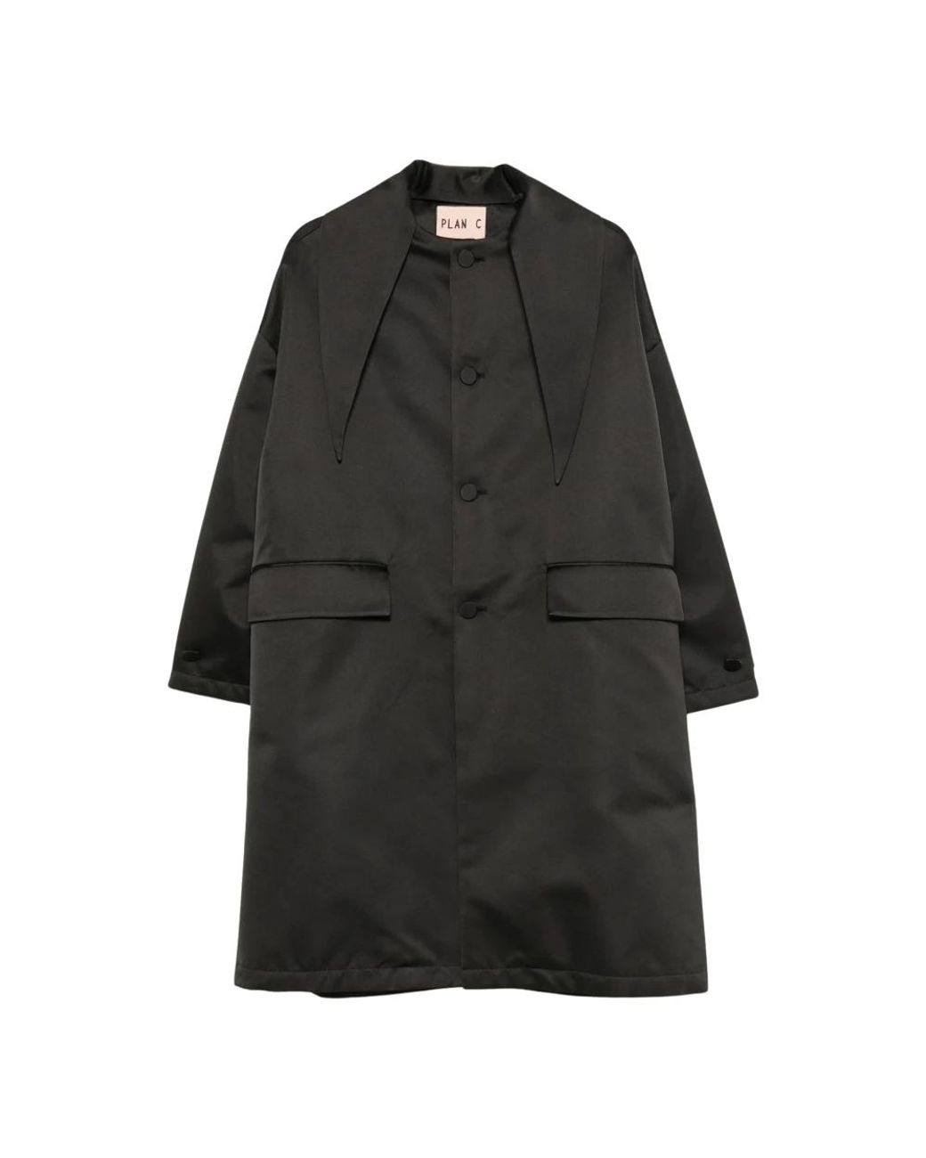 Single-Breasted Coats Plan C de color Black