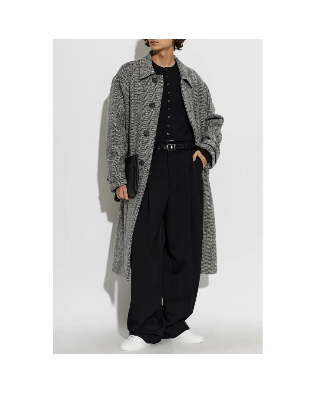 Dolce & Gabbana Gray Single-Breasted Coats for men