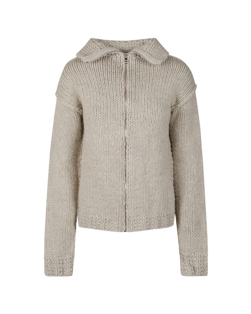 Prada Wool Zipper Cardigan in het Gray