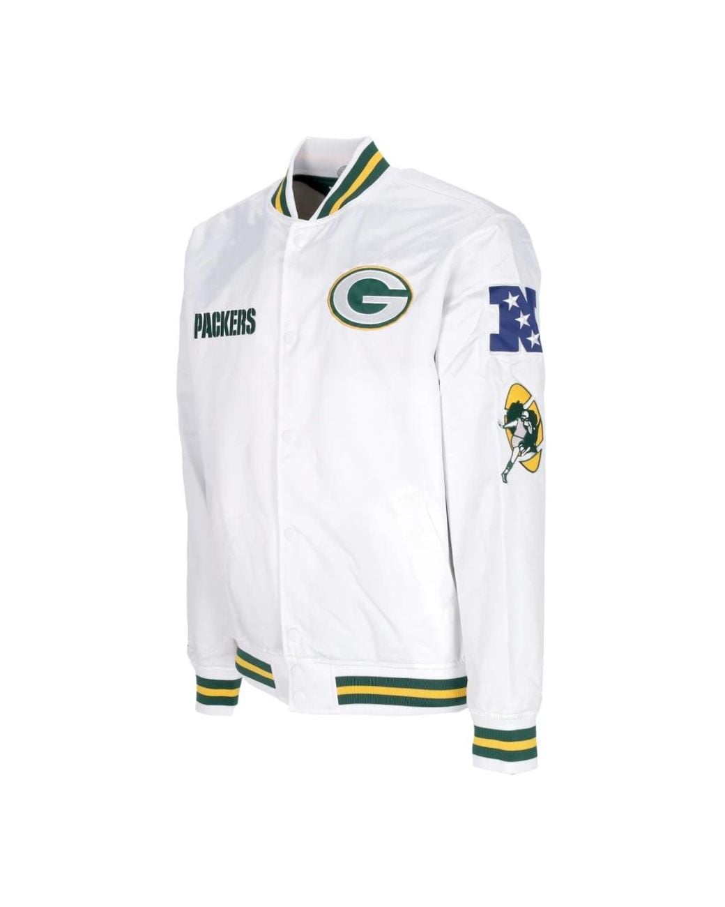 Mitchell & Ness Jassen ,Wit ,Polyester Bay Packers Bomberjack in het White voor heren