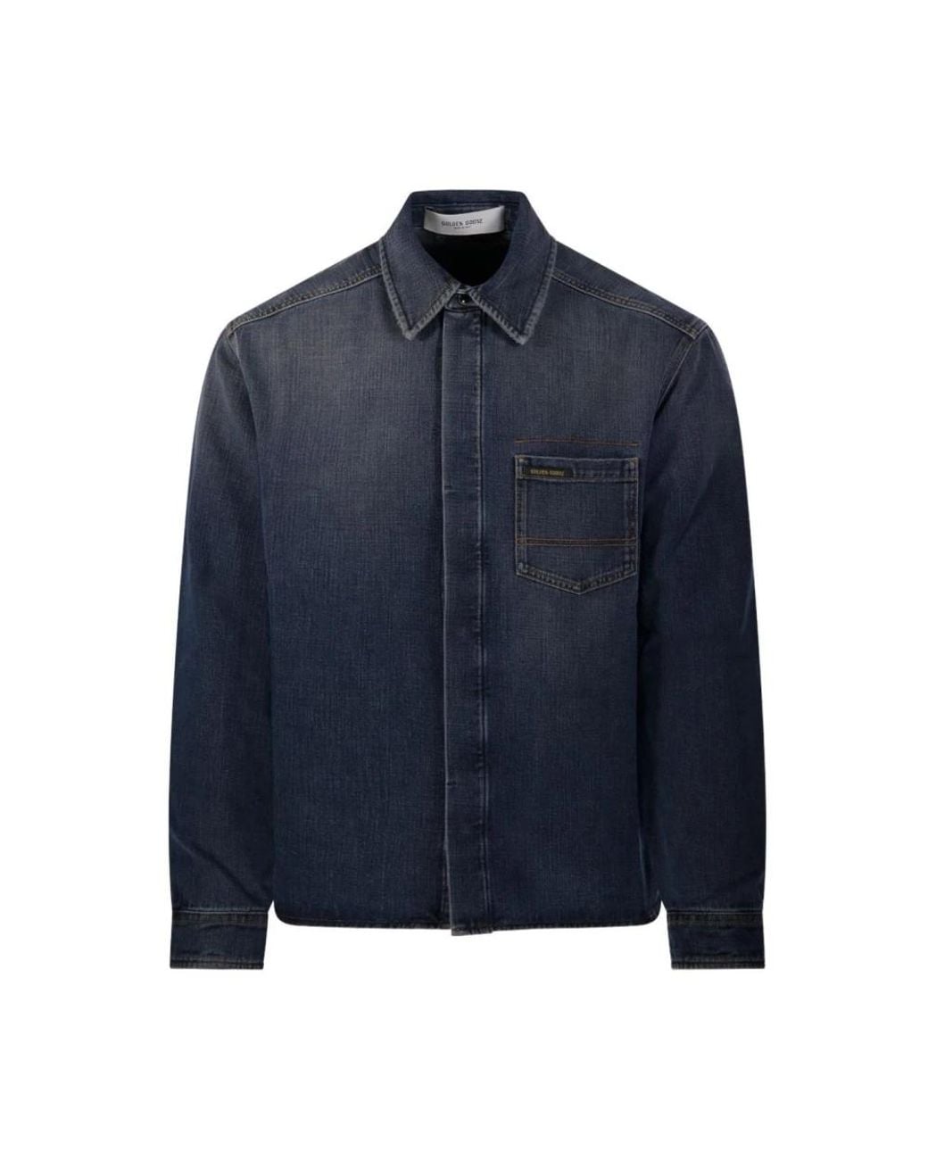 Golden Goose Deluxe Brand Blue Denim Shirts for men