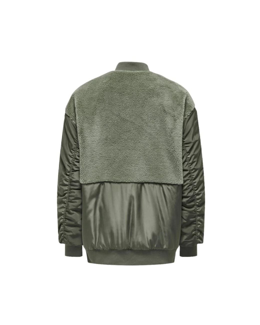 ONLY Jassen ,Groen ,Polyester Groene Fleece Mix Bomber Jas in het Green