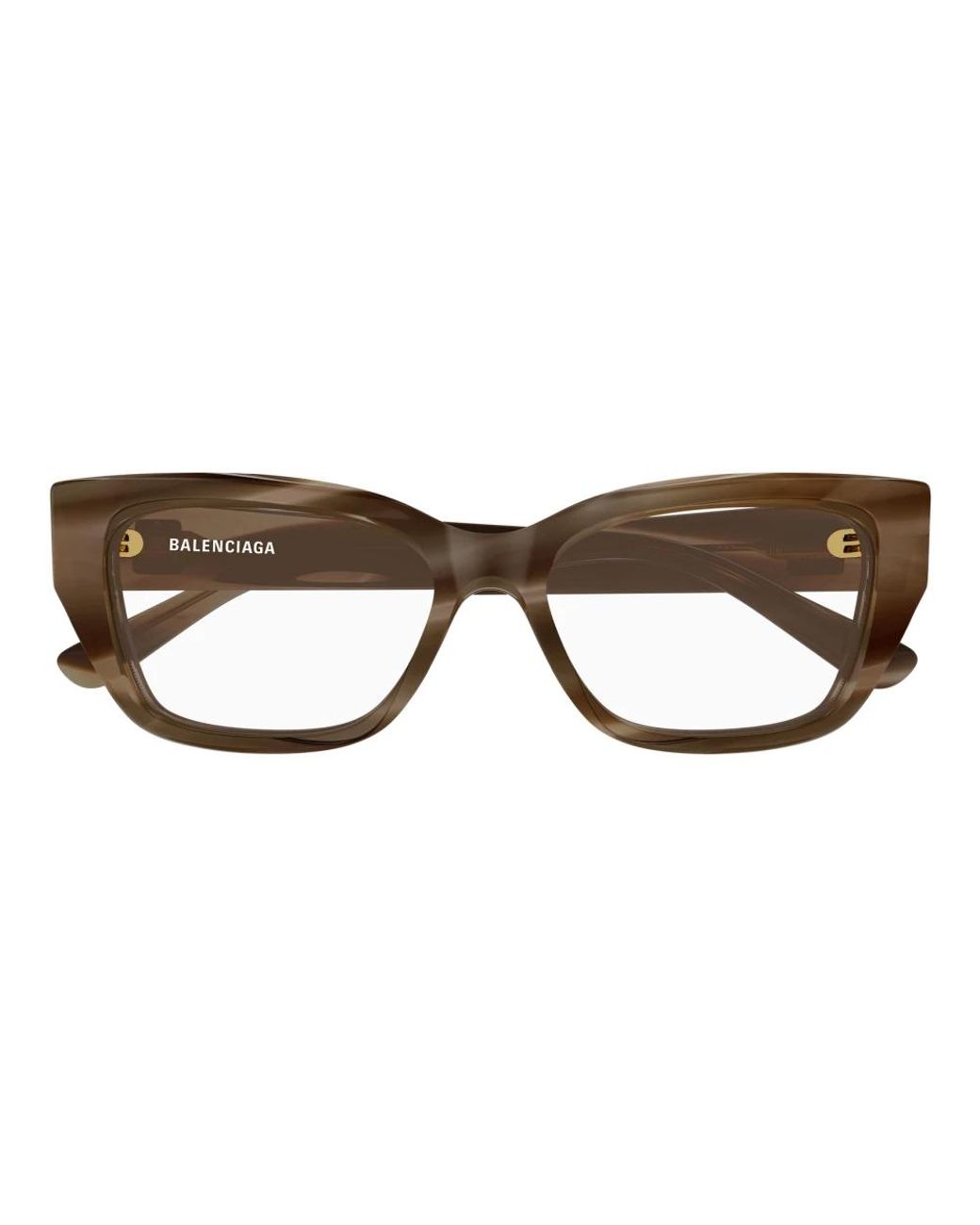 Balenciaga Brown Rectangular Eyeglasses