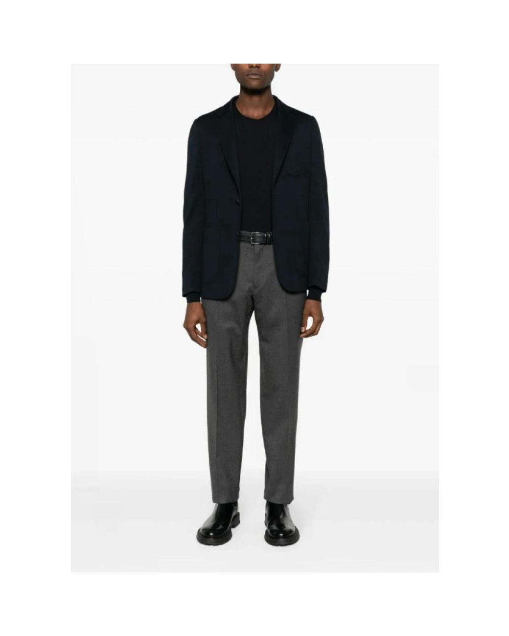 Lardini Black Round-Neck Knitwear for men
