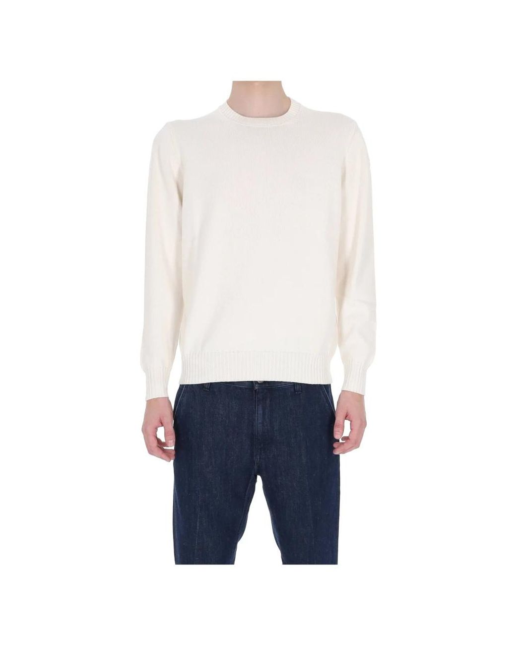 Drumohr White Round-Neck Knitwear for men