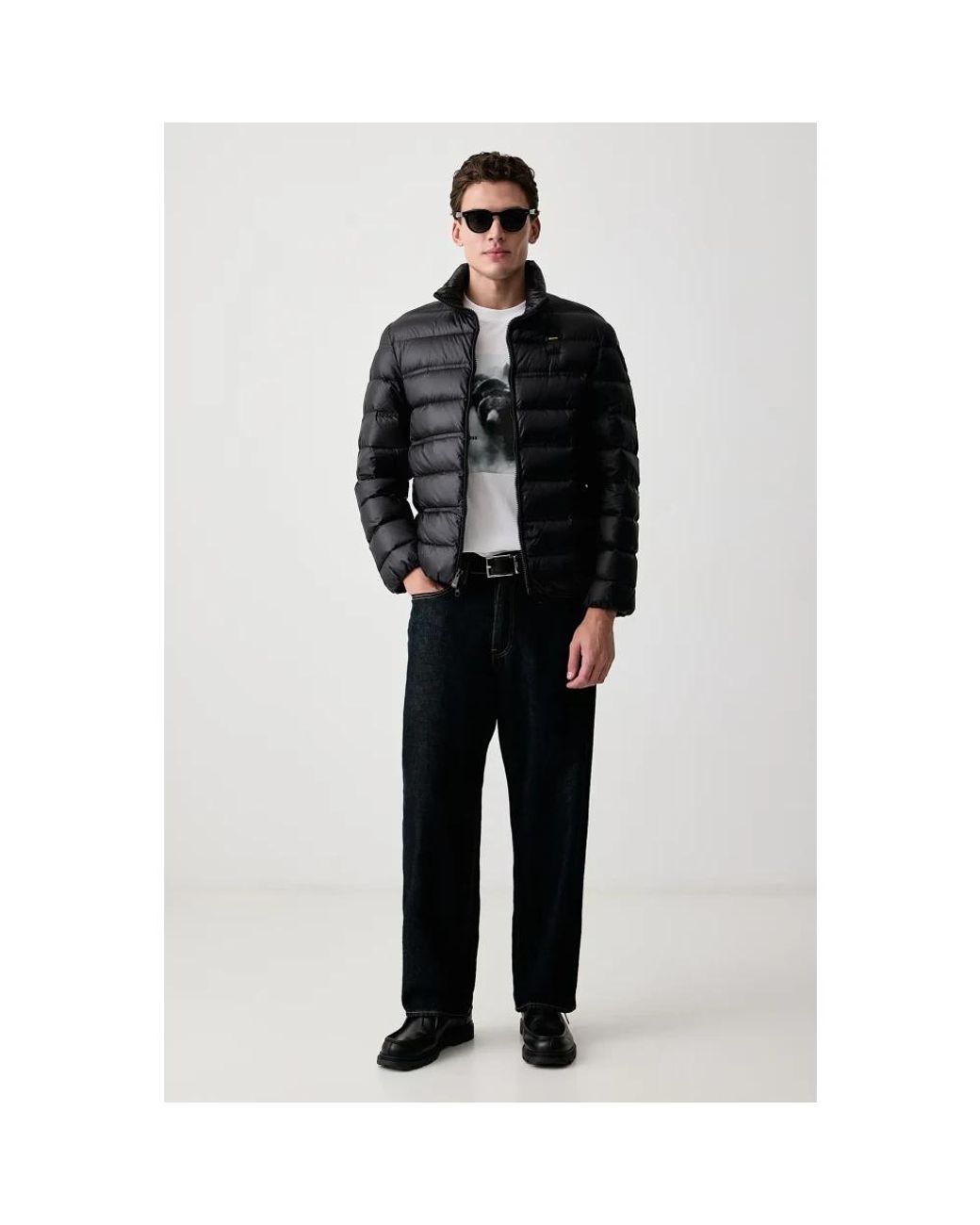 Down Jackets Blauer de hombre de color Black