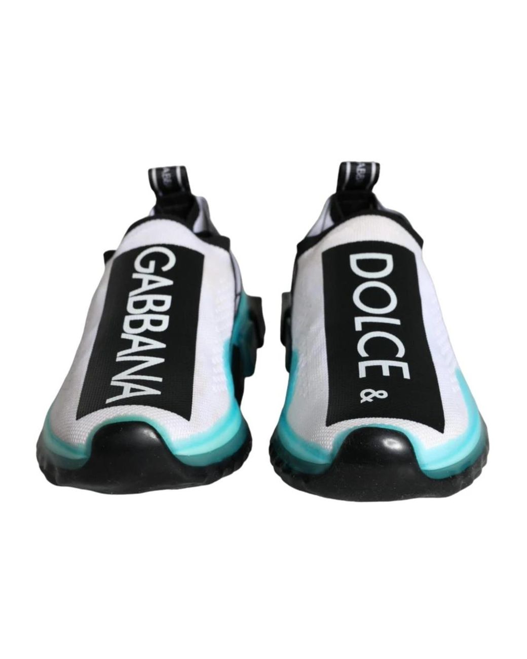 Dolce & Gabbana White Blue Slip On Sorrento Sneakers Shoes