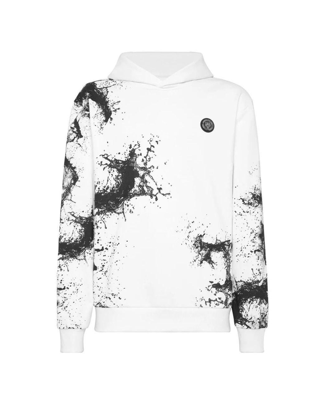 Philipp Plein Fitness ,Wit ,Katoen Hoodie Sweatshirt Splash in het White voor heren