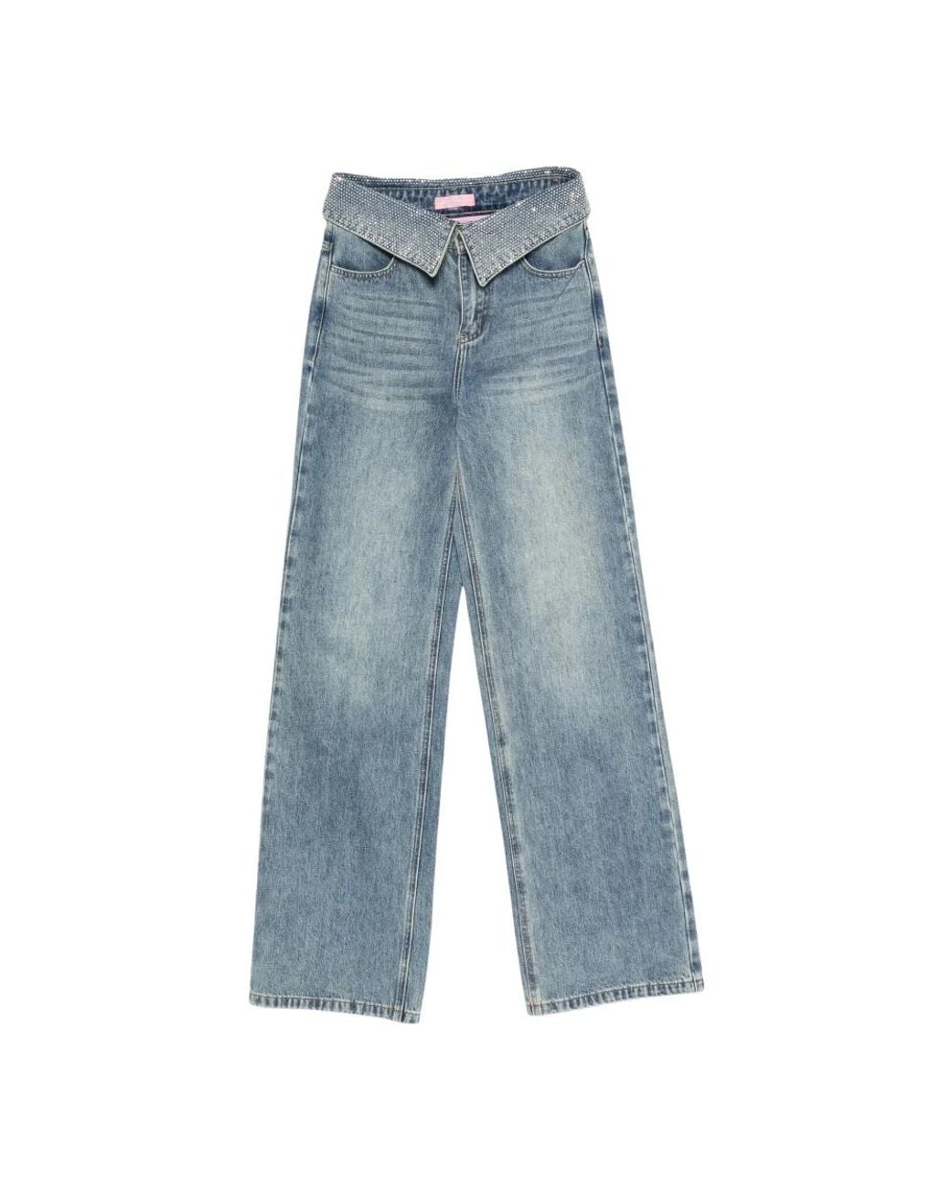 Twentyfourhaitch Blue Wide Jeans