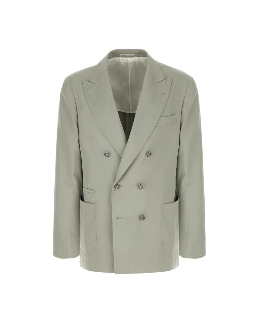 Brunello Cucinelli Double-Breasted Blazer in het Green voor heren