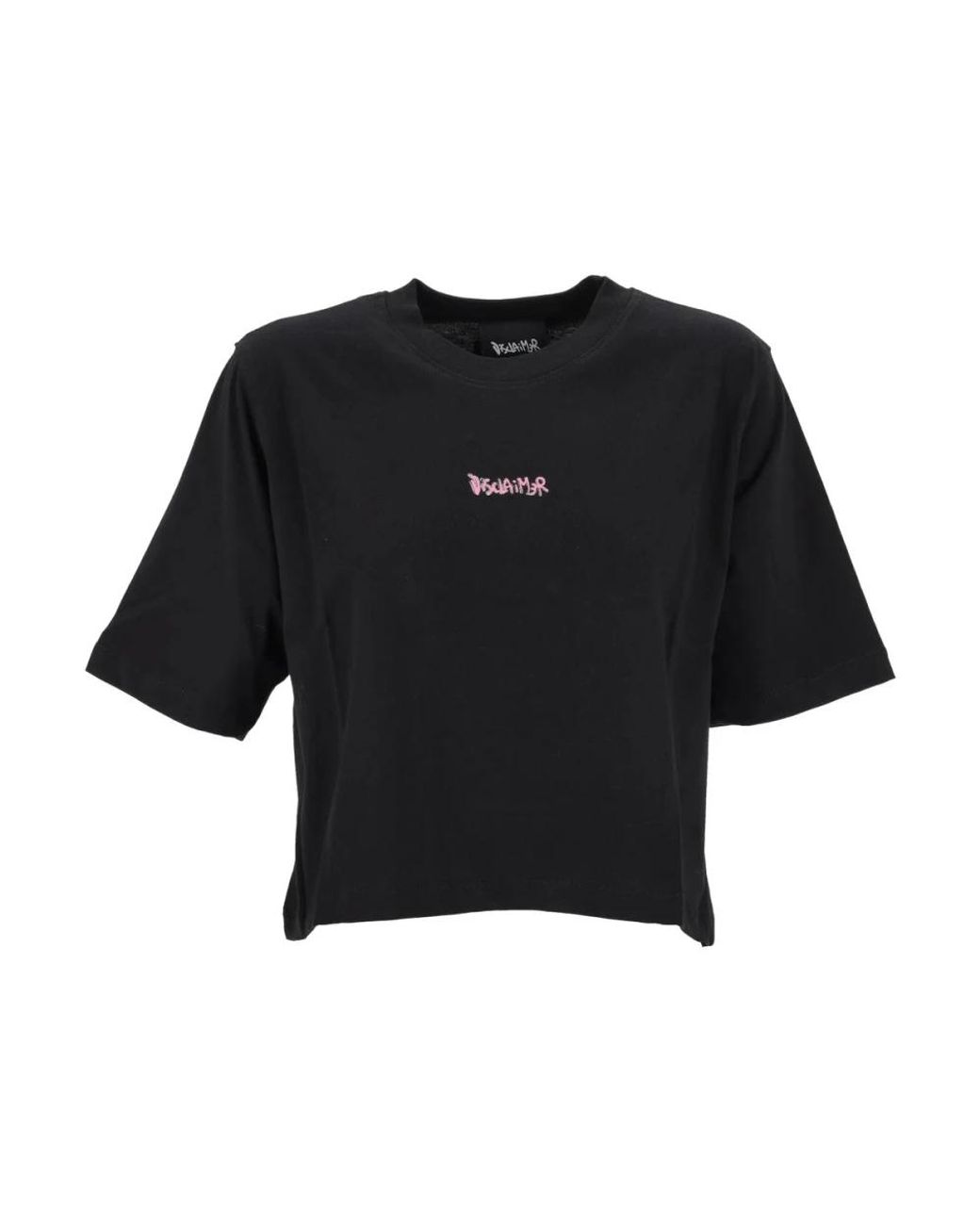 DISCLAIMER Tops ,Zwart ,Katoen Crop Jersey Top Urban Stijl in het Black
