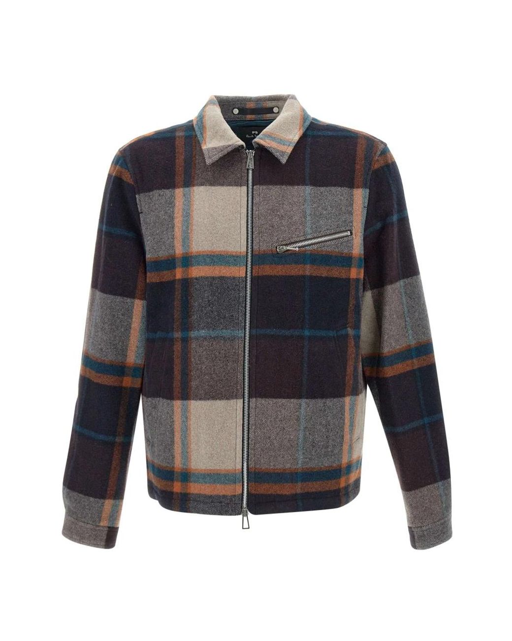 Paul Smith Geruite Harrington Jas in het Gray voor heren