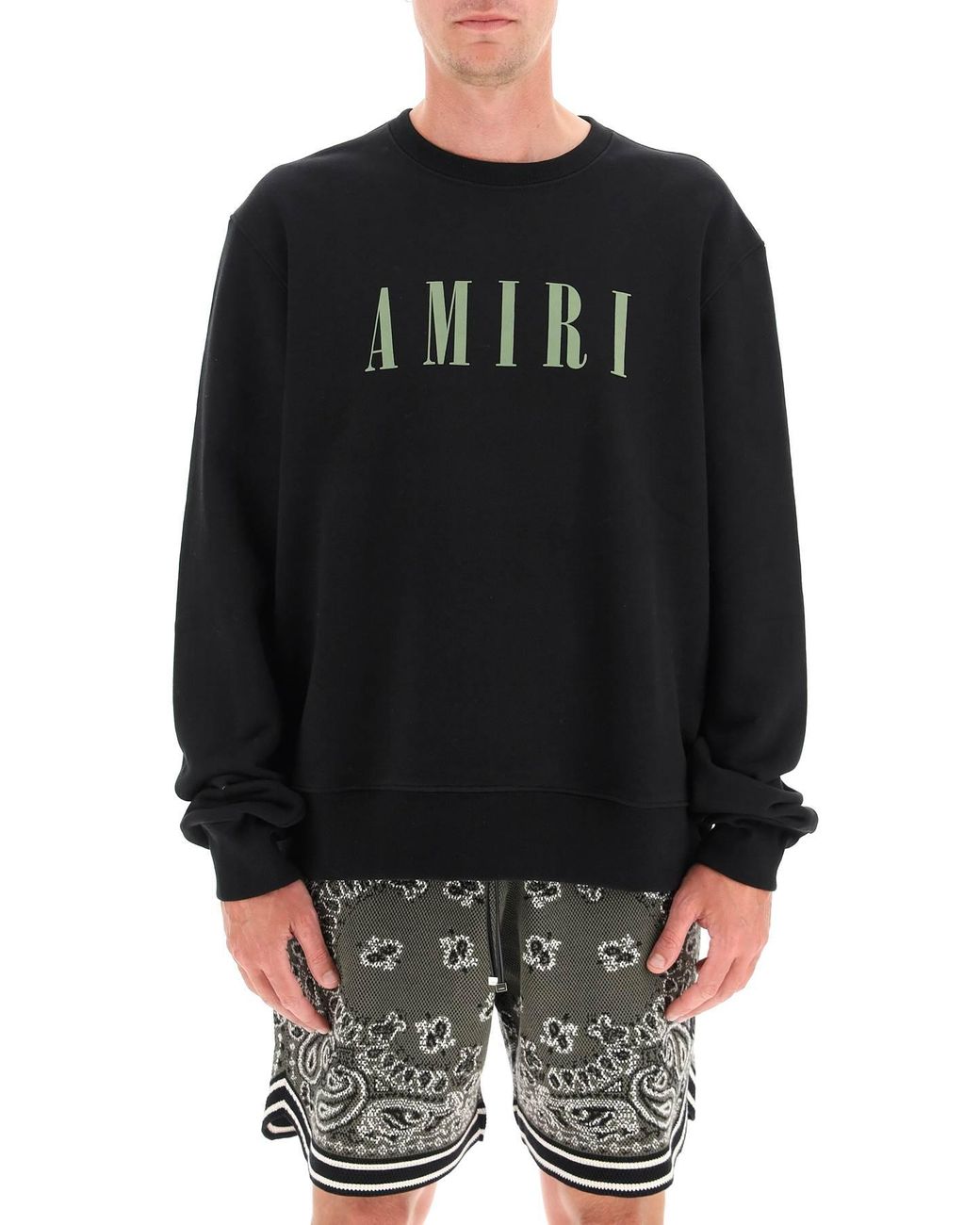 Amiri Cotton Core Logo Crew Sweat in Black for Men gym and workout clothes Sweatshirts Mens Clothing Activewear 