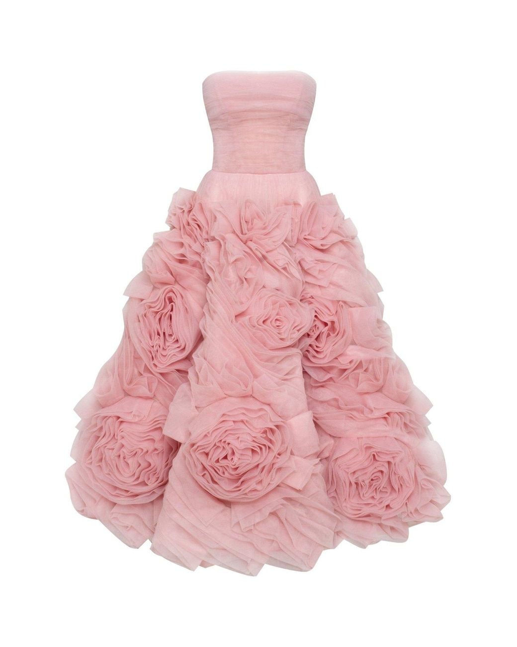 Millà Pink Dramatically Flowered Tulle Dress