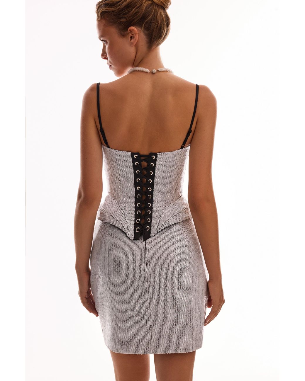 Millà White Sequined Wrapped Mini Skirt, Midnight Walk