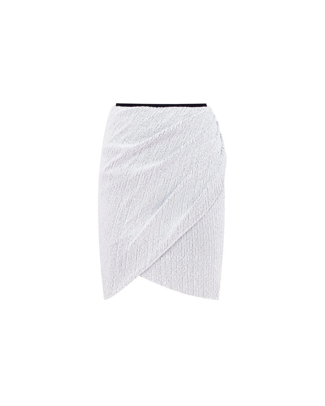 Millà White Sequined Wrapped Mini Skirt, Midnight Walk