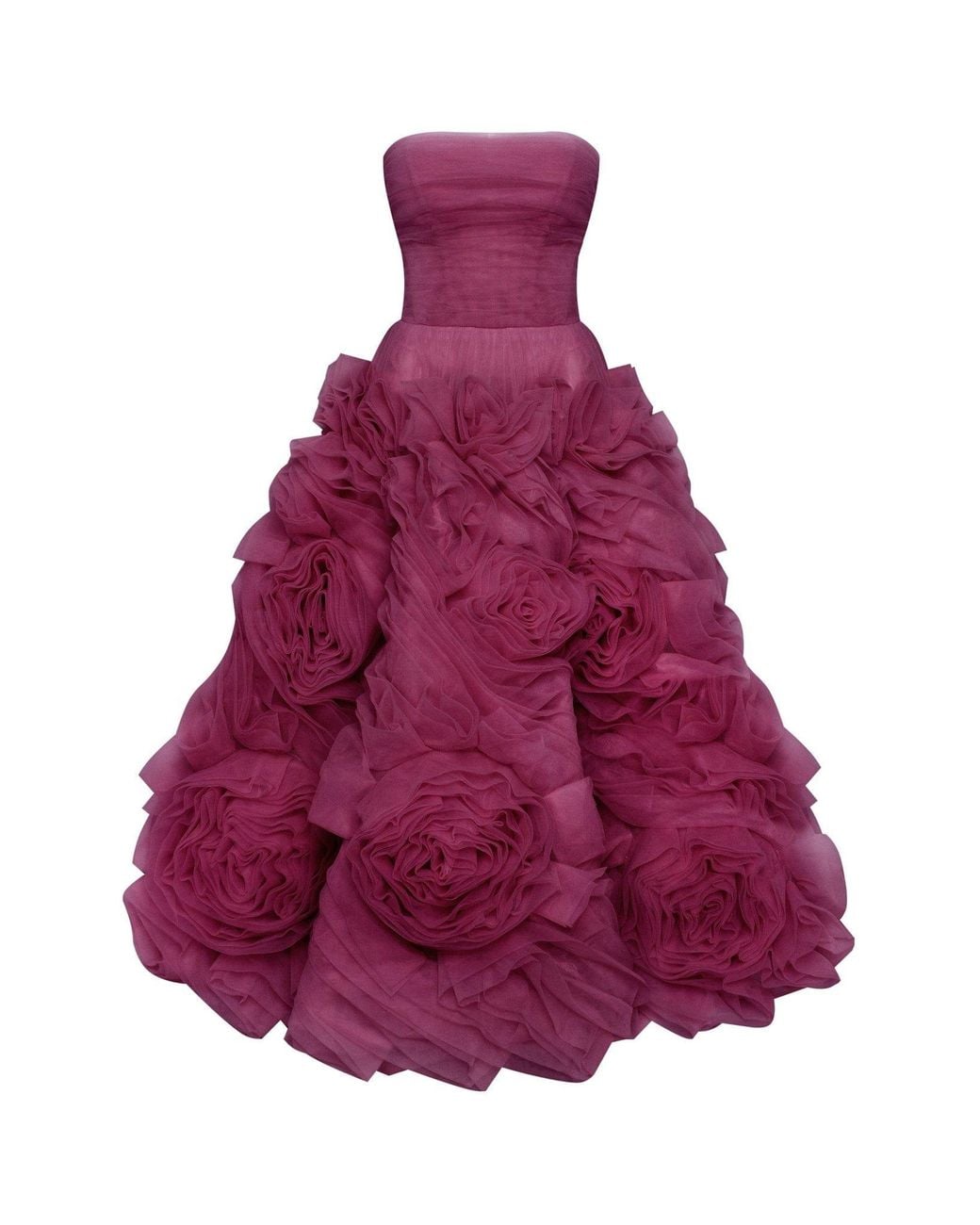 Millà Purple Dramatically Flowered Tulle Dress